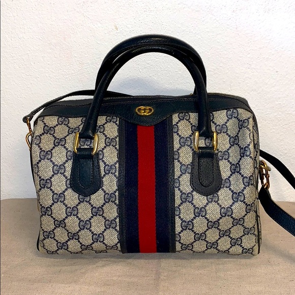 Authentic Vintage Gucci GG Logo Satchel Bag - Picture 1 of 13